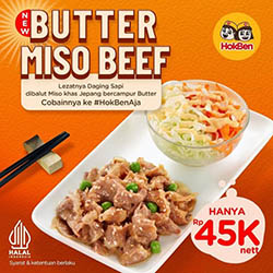 Promo HokBen Terbaru...Butter Miso Beef Hanya Rp 45 Ribu.....