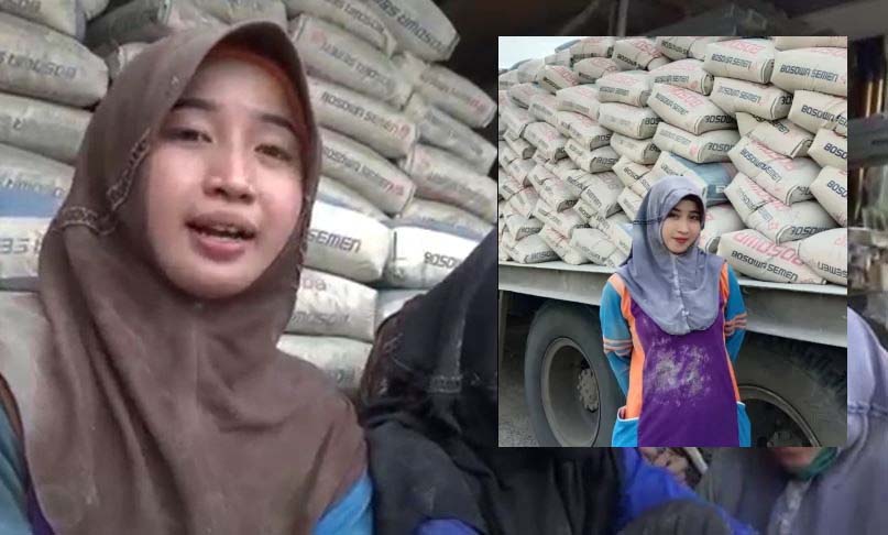 Nur Aini Wanita Cantik Tukang Angkut Semen...Viral