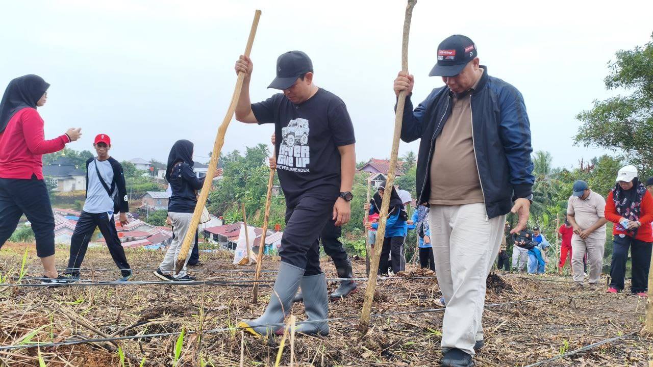  Walikota Bengkulu Bersama Warga Tanam Jagung di TPU Sidomulyo