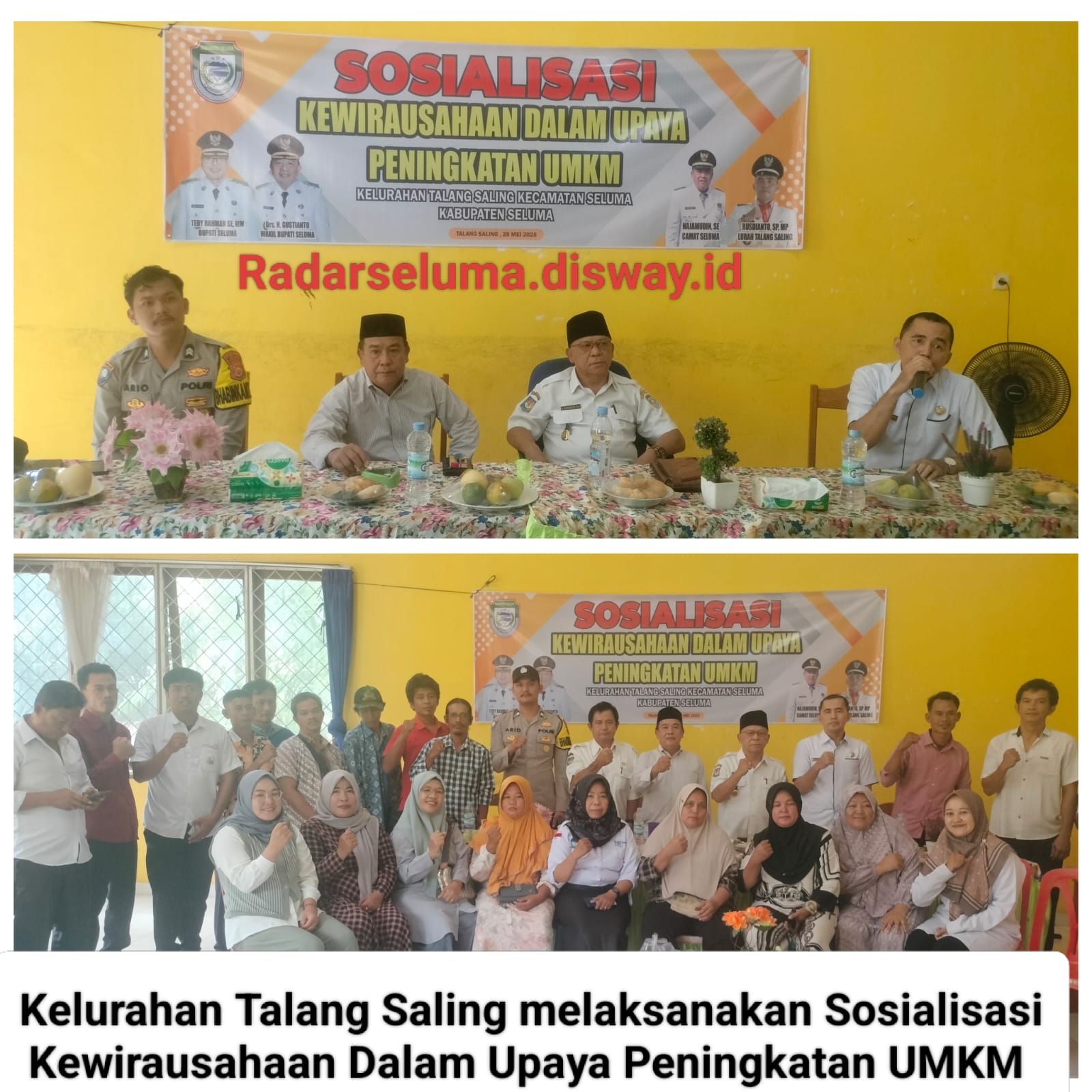 Dorong Perekonomian Warga, Kelurahan Talang Saling Gelar Sosialisasi Kewirausahaan dan UMKM
