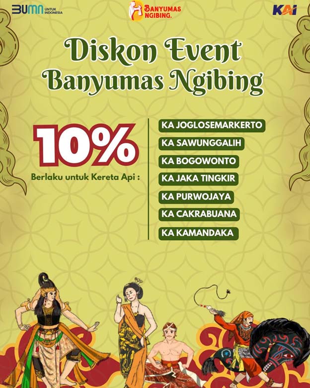 Banyumas Ngibing 2025, KAI Siapkan Tiket Kereta  Harga Spesial!!