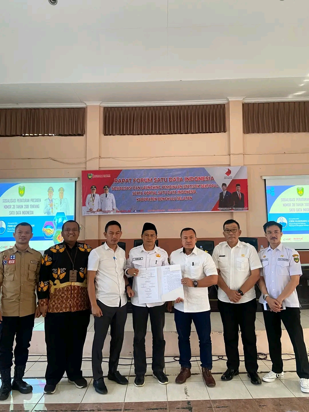 Launching Portal Satu Data Indonesia Bersama Seluruh Pimpimpinan  OPD Bengkulu Selatan
