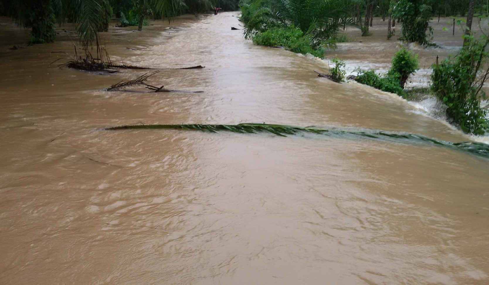 Jalan Babatan ke Air Petai Tertutup Banjir