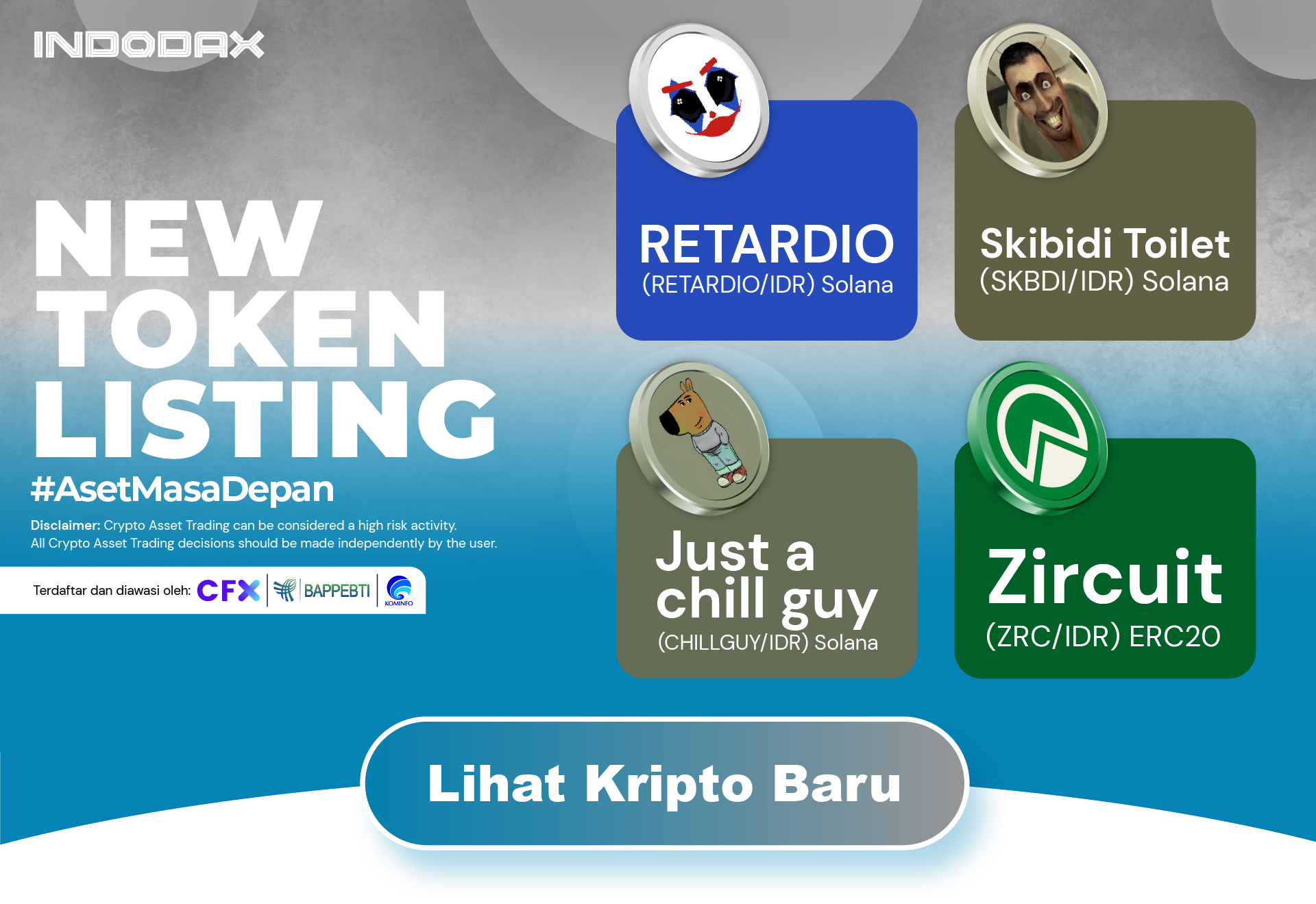 Skibidi Toilet (SKBDI) dan RETARDIO (RETARDIO) Listing di INDODAX!