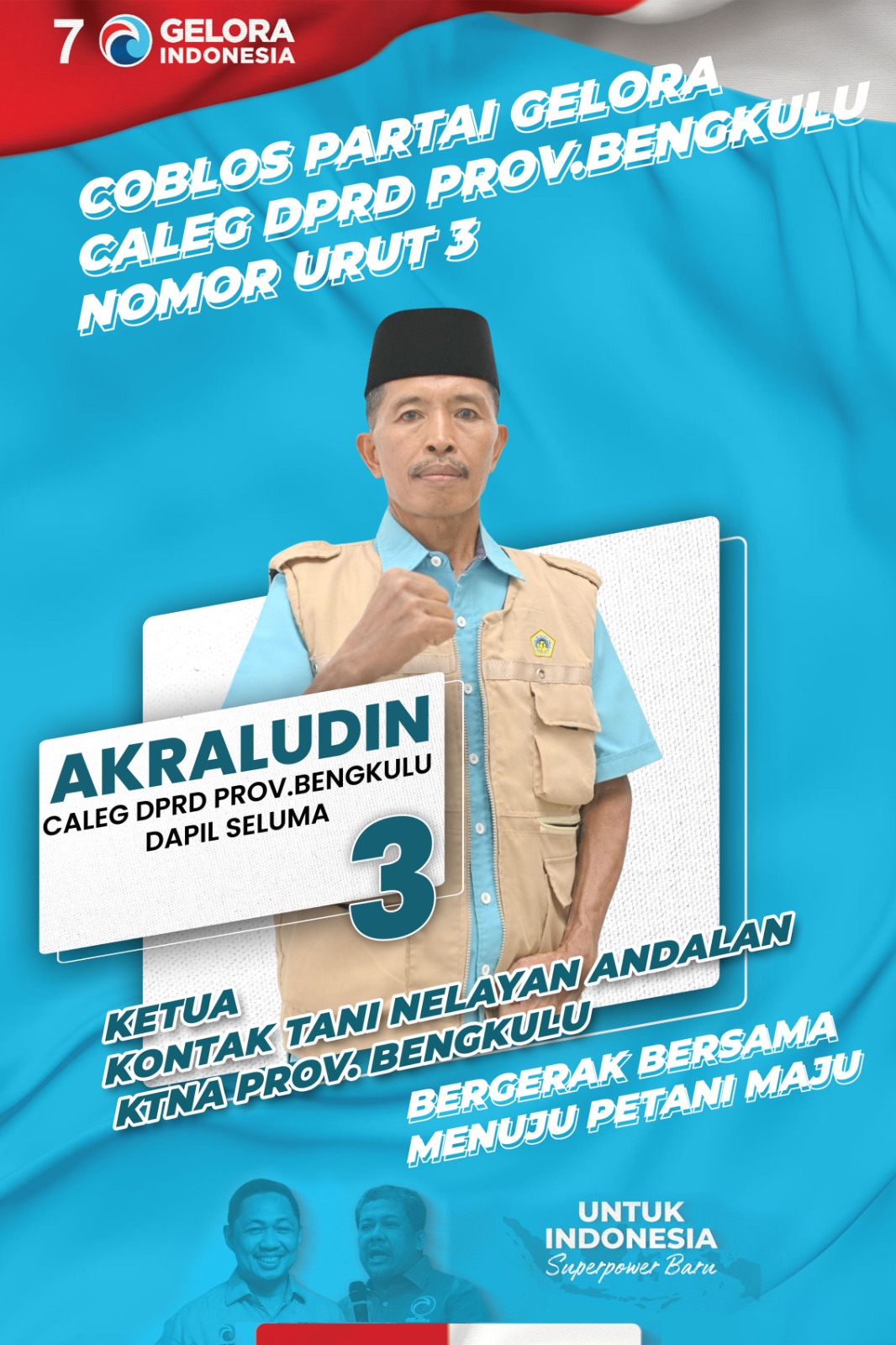 Akraludin Ketua KTNA Propinsi Bengkulu Maju Pileg Propinsi Bengkulu Dapil Seluma 