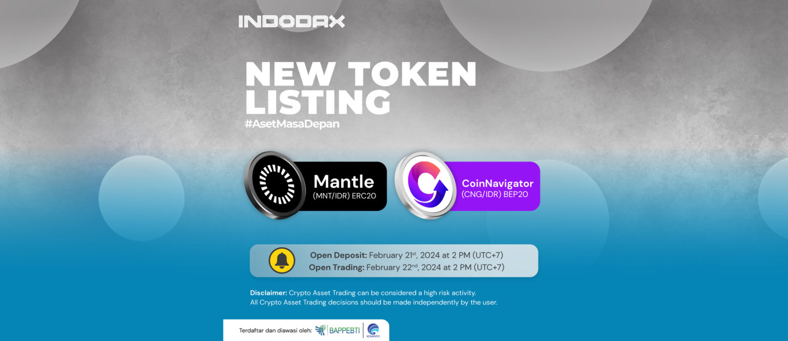 Dua Kripto Baru Mantle (MNT) & CoinNavigator (CNG) Listing di INDODAX