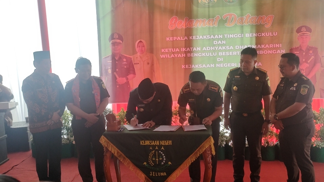 Kajati Bengkulu Kunjungan ke Seluma, Saksikan Penandatanganan NPHD Dengan Pemkab Seluma