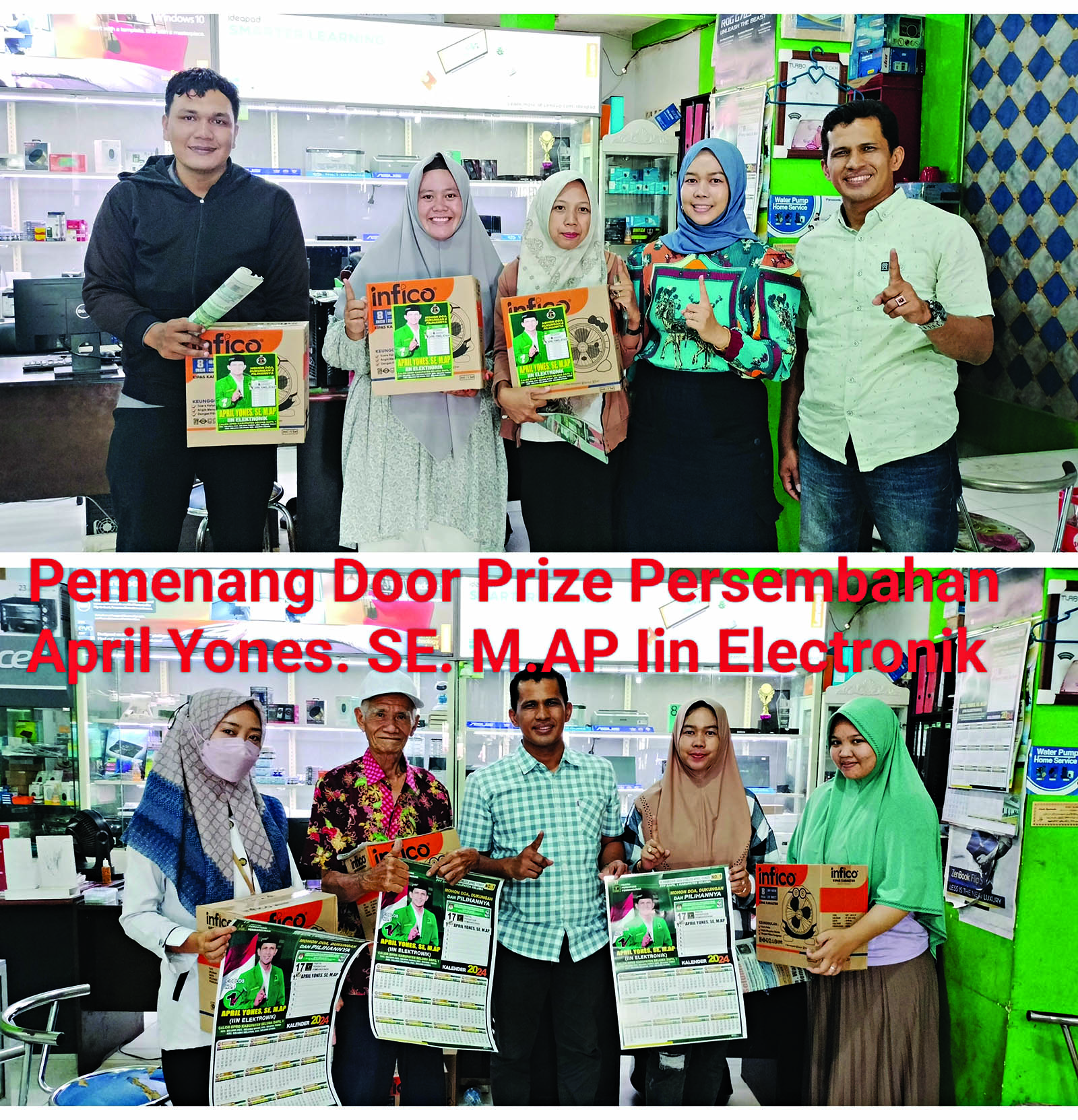 Door Prize Persembahan April Yones.SE. M.AP Untuk Pelanggan Iin Electronik 
