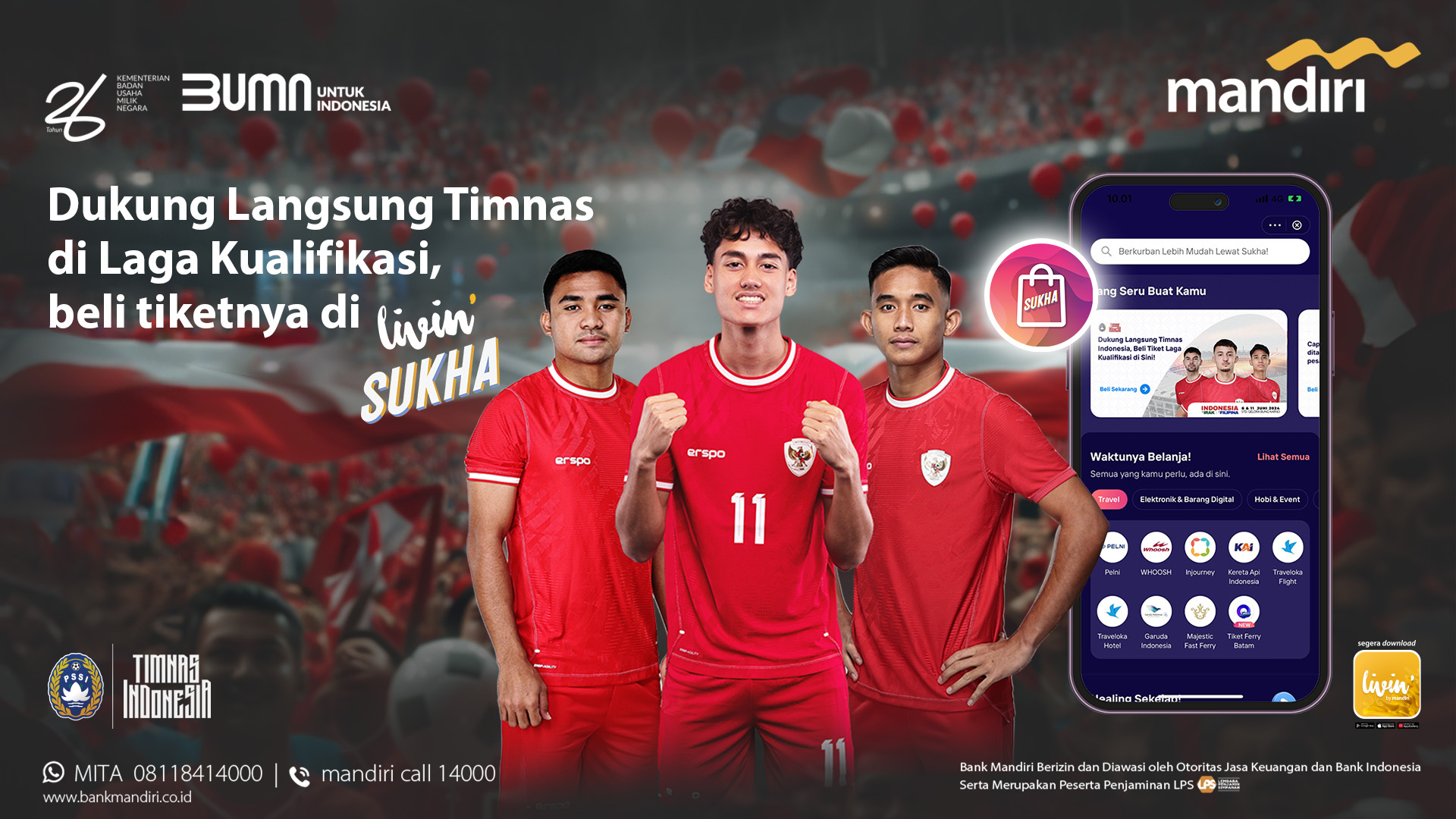  Dapatkan Tiket Timnas Garuda Menuju Piala Dunia, Ada di Bank Mandiri