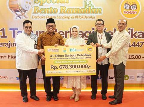 BSI dan HokBen Berbagi Kebahagiaan Ramadan Bersama 4.500 Anak Yatim