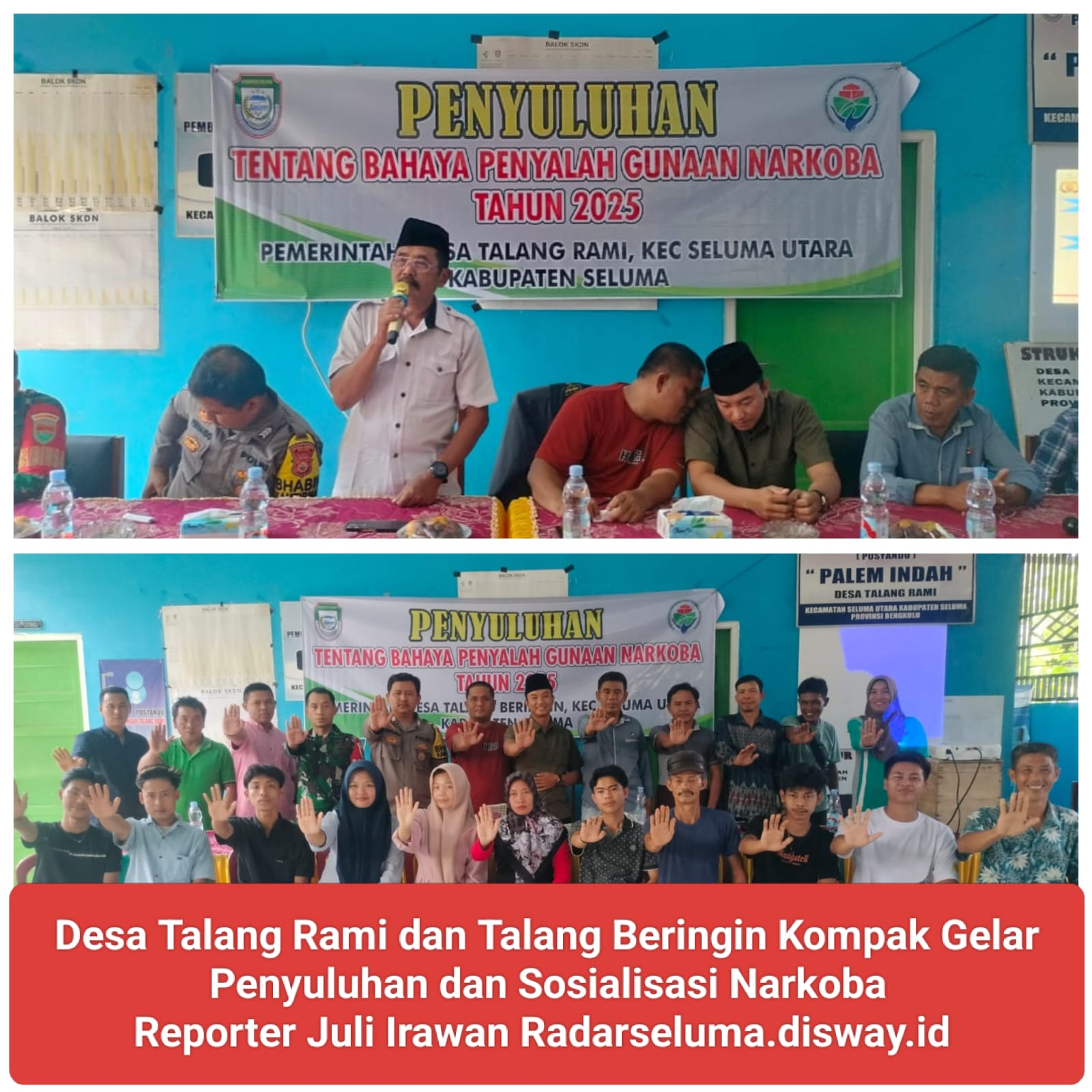 Desa Talang Beringin dan Talang Rami Kompak Gelar Penyuluhan dan Sosialisasi Penyalahgunaan Narkoba