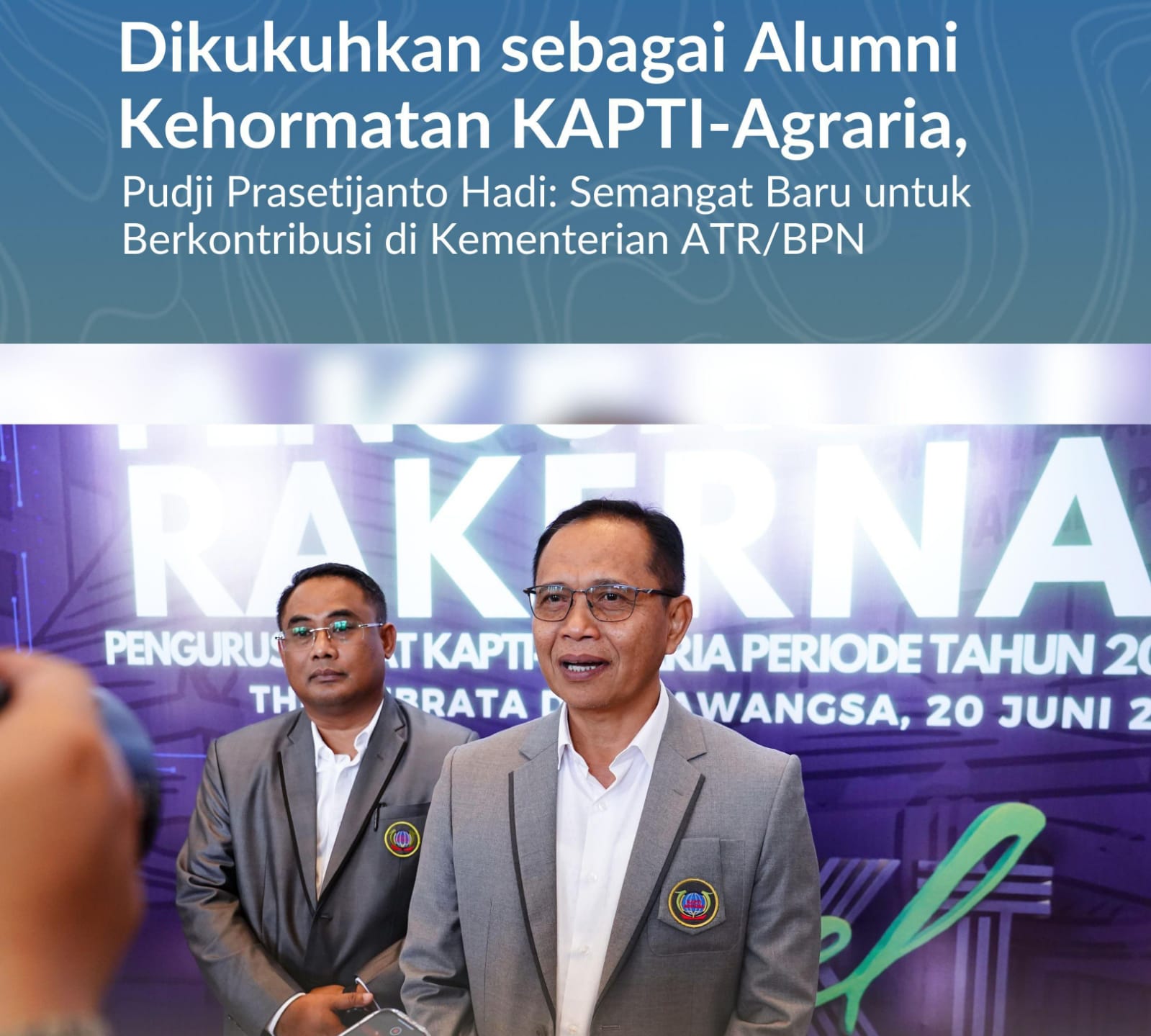 Sekjen ATR/BPN Pudji Prasetijanto Resmi Jadi Alumni Kehormatan KAPTI-Agraria