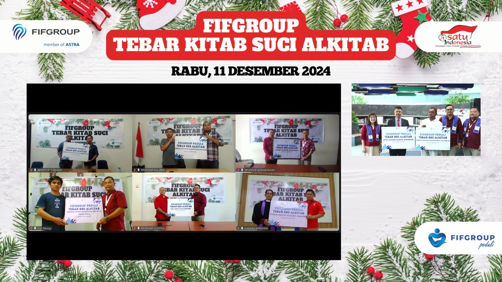    FIFGROUP Bagikan 880 Alkitab di Delapan Gereja, Dalam Rangka Natal