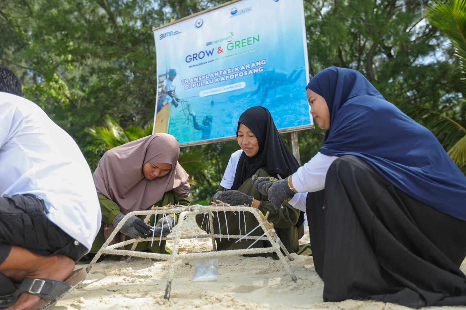 Ini Aksi Nyata BRI, Jaga Ekosistem Laut Lestari, Menanam - Grow and Green di Pulau Kapoposang 