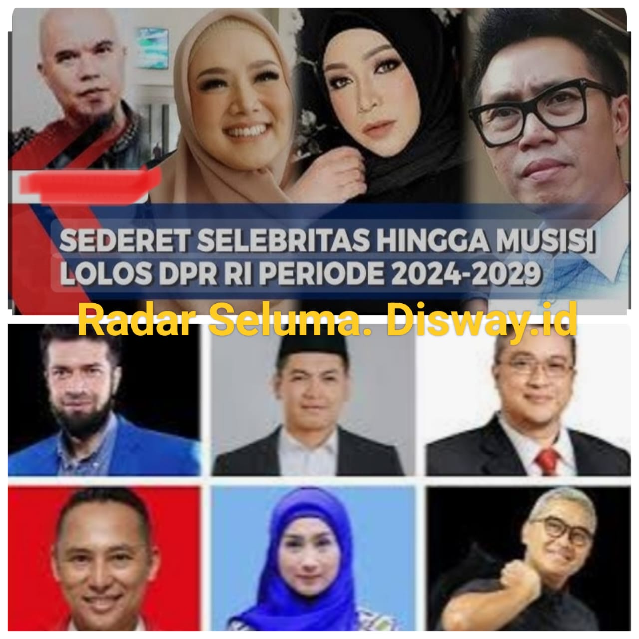 Inilah 24 Sederet Artis Lolos Ke Senayan Rebut Kursi DPR RI Periode 2024-2029.