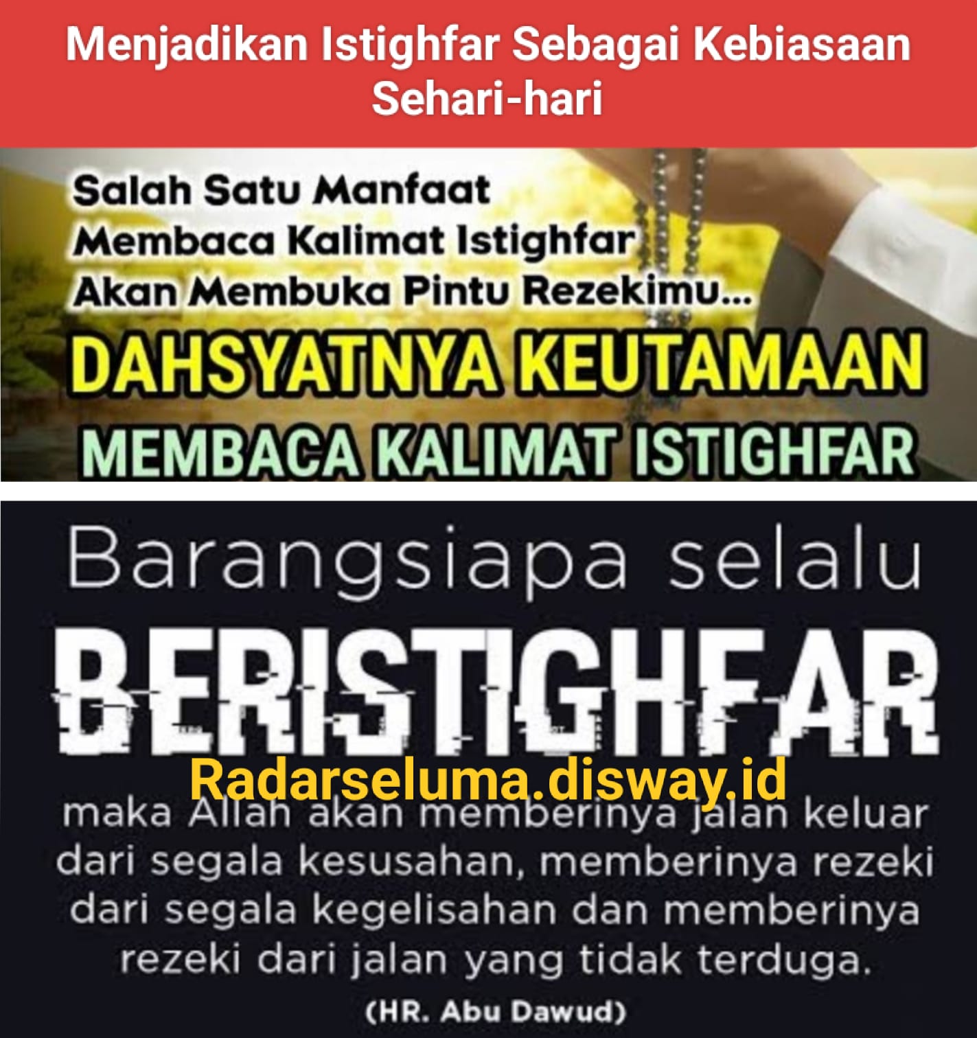 Menjadikan Istighfar Sebagai Kebiasaan Sehari-hari