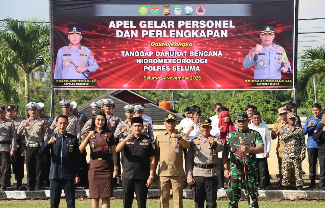  Polres Seluma Gelar Apel Kesiapsiagaan Bencana Hidrometeorologi