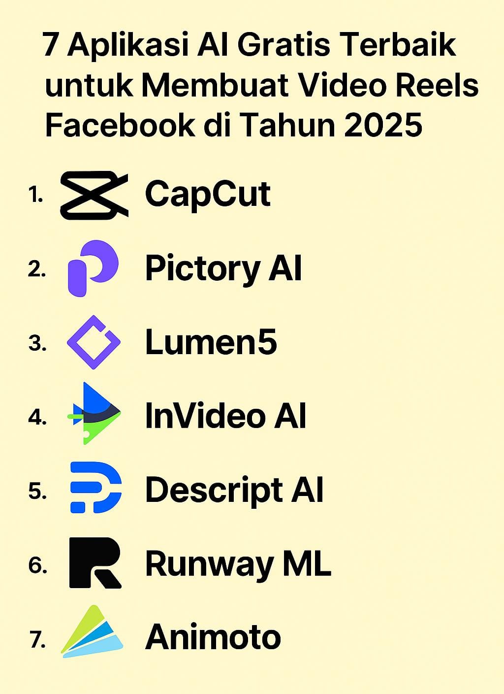 7 Aplikasi AI Gratis Terbaik untuk Membuat Video Reels Facebook di Tahun 2025! Cocok untuk yang Kejar Fyp