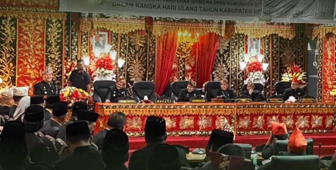   Bupati BS Rifai Tajudin, Ajak Semua Kolaborasi Memajukan BS, Paripurna HUT 77 BS 