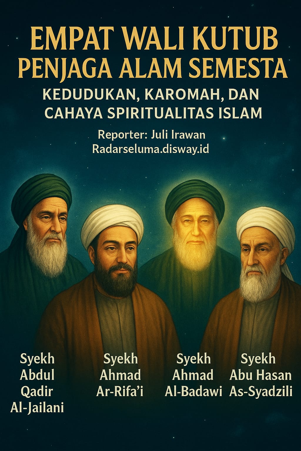 Empat Wali Kutub Penjaga Alam Semesta: Kedudukan, Karomah, dan Cahaya Spiritualitas Islam