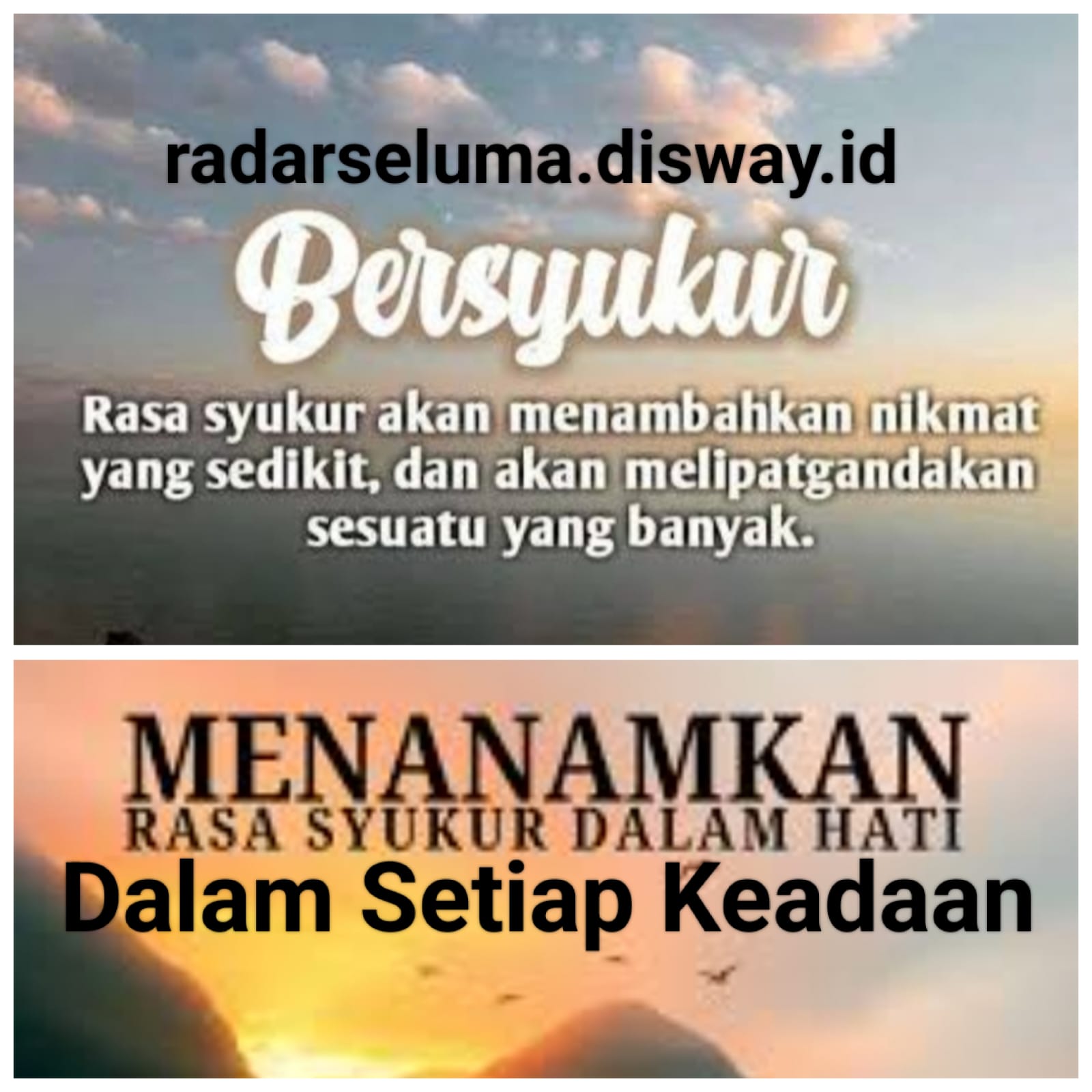 Menanamkan Rasa Syukur dalam Setiap Keadaan Lapang Maupun Sempit 