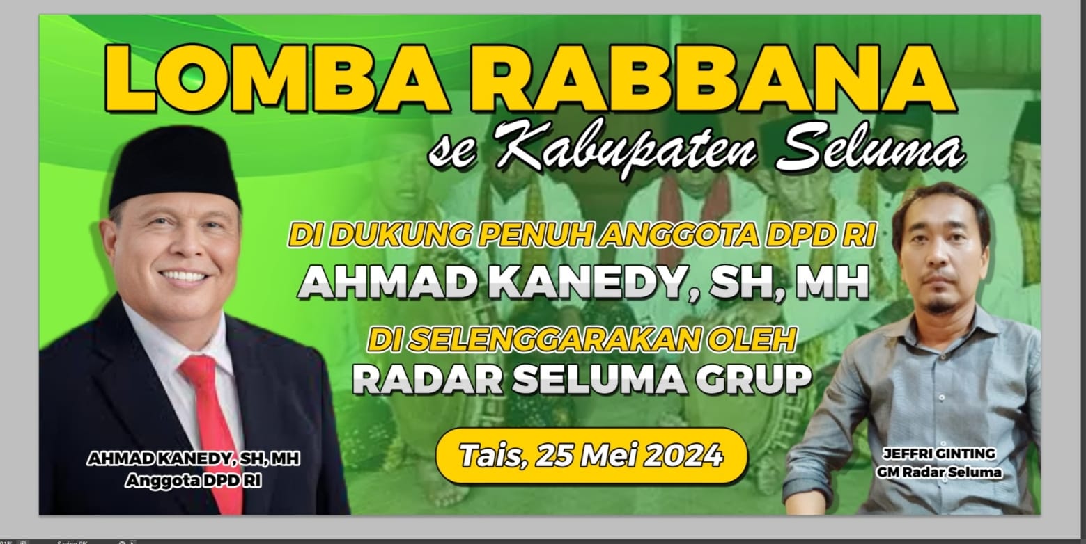 Besok Lomba Rabana Radar Seluma Bersama Bang Ken Anggota DPD RI Di TWK 