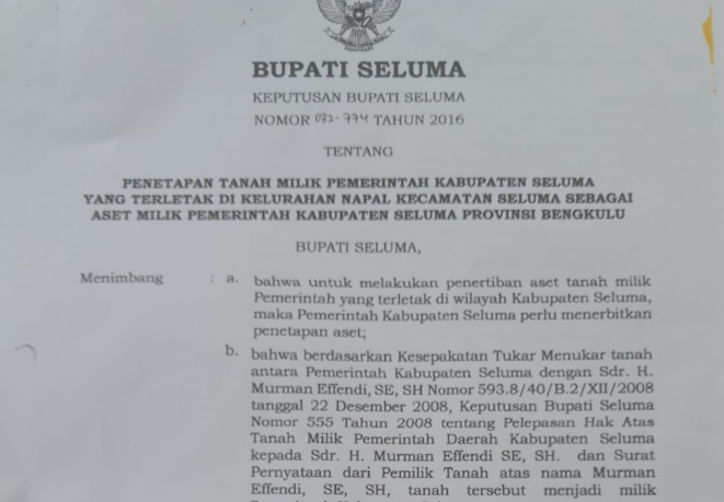 Ujang Puguk Miliki Berkas Lengkap Terkait Tukar Guling, Sebut Pemda Berbohong! Bunyi SK Bupati Nomor 032-774