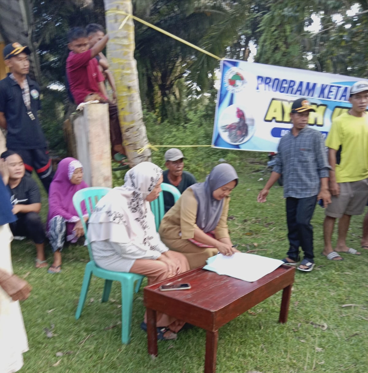 1.055 Ekor Ternak Ayam Ulu Kub Program Ketahanan Pangan Desa Pasar Talo di Bagikan