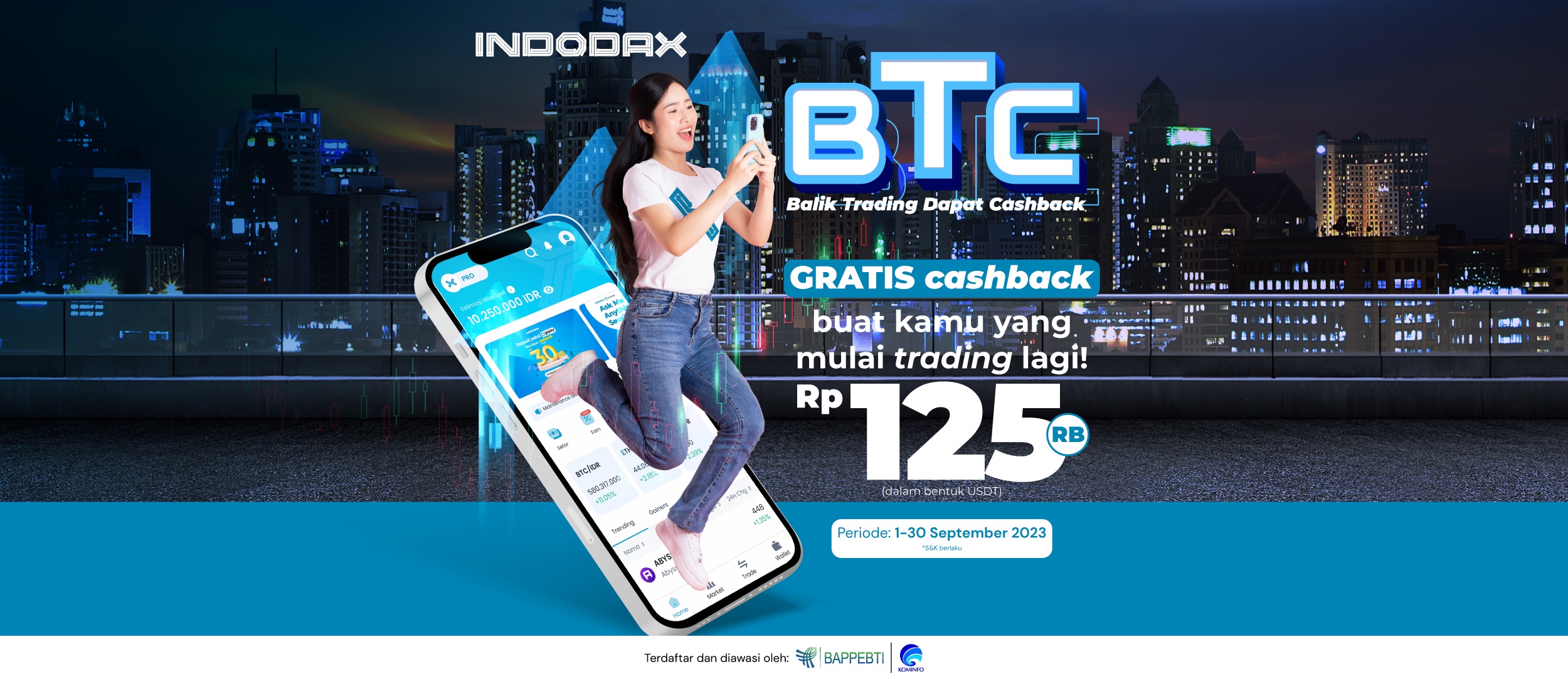 Kembali Trading Kripto di INDODAX, Dapatkan Cashback 125rb! Ayo Langsung