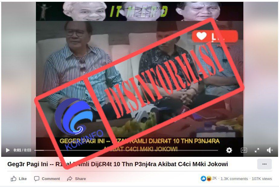  Hoaks Ya! Rizal Ramli Dijerat 10 Tahun Penjara karena Caci Maki Presiden Jokowi