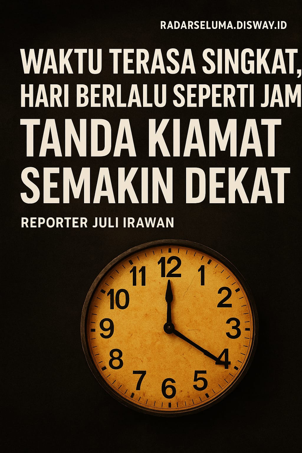 Waktu Terasa Singkat, Hari Berlalu Seperti Jam: Tanda Kiamat Semakin Dekat