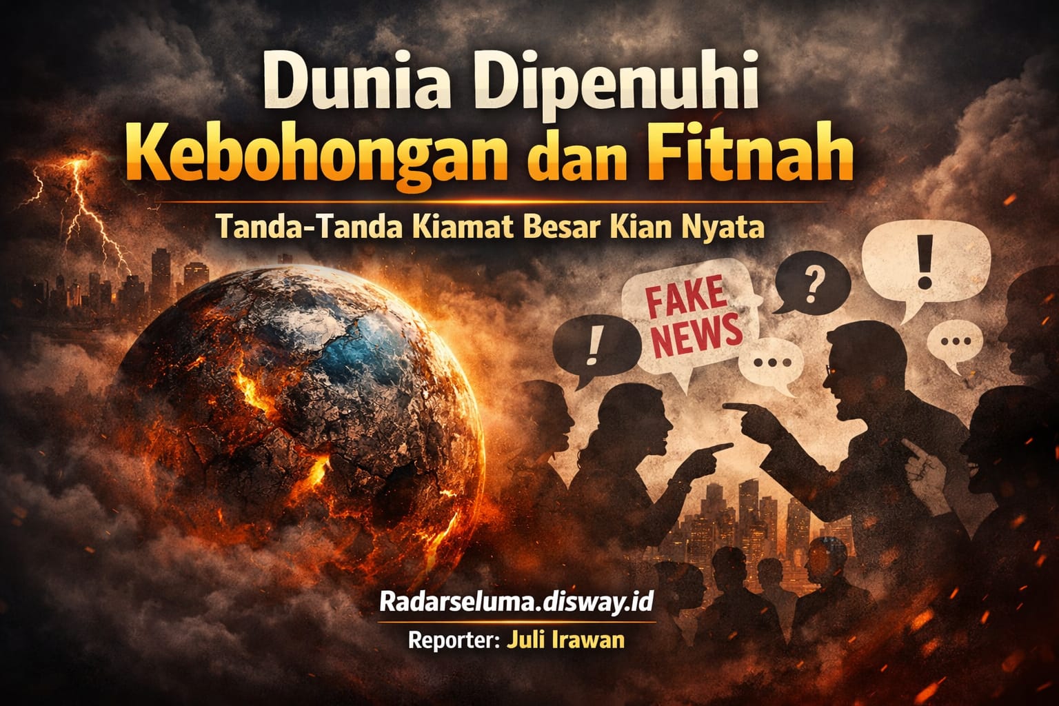 Dunia Dipenuhi Kebohongan dan Fitnah: Tanda-Tanda Kiamat Besar yang Kian Nyata di Akhir Zaman