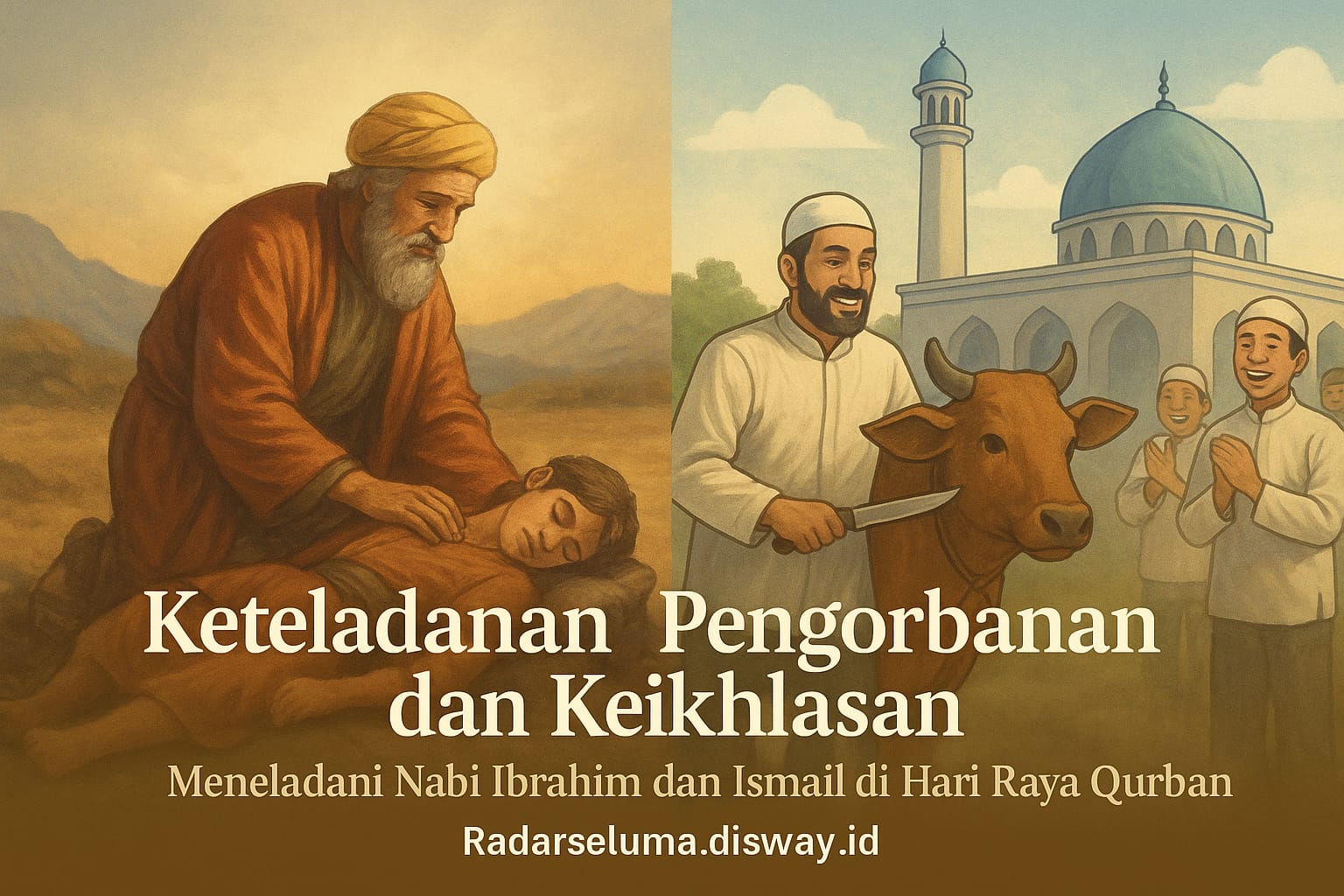 Keteladanan Pengorbanan dan Keikhlasan Kisah Nabi Ibrahim AS dan Ismail AS. 