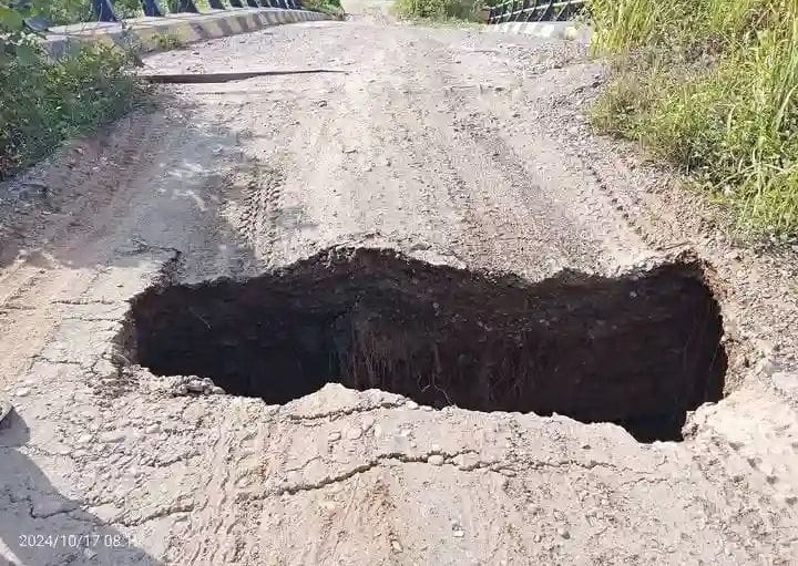 Jembatan Amblas Tak Bisa Dilalui, Puluhan Hektare Sawah di Pasar Seluma Rusak