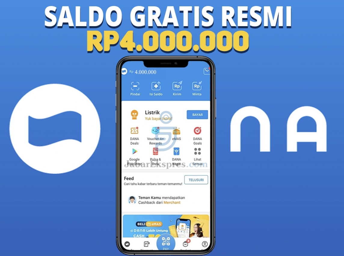 Bagi -Bagi Saldo DANA Masuk Rp 4 Juta Otomatis Gratis, Buruan Download!!! 