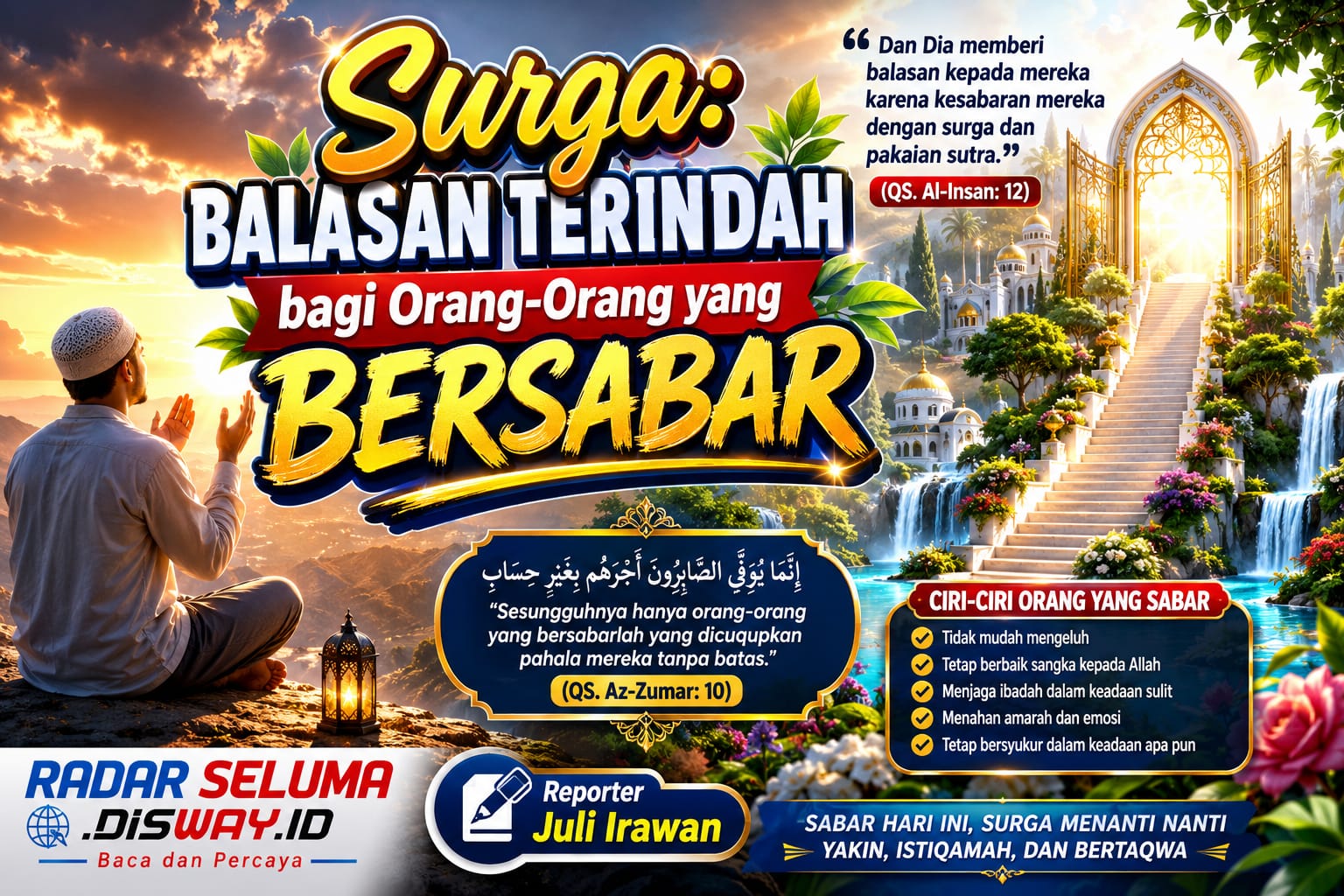 Surga: Balasan Terindah bagi Orang-Orang yang Bersabar dalam Menjalani Ujian Hidup