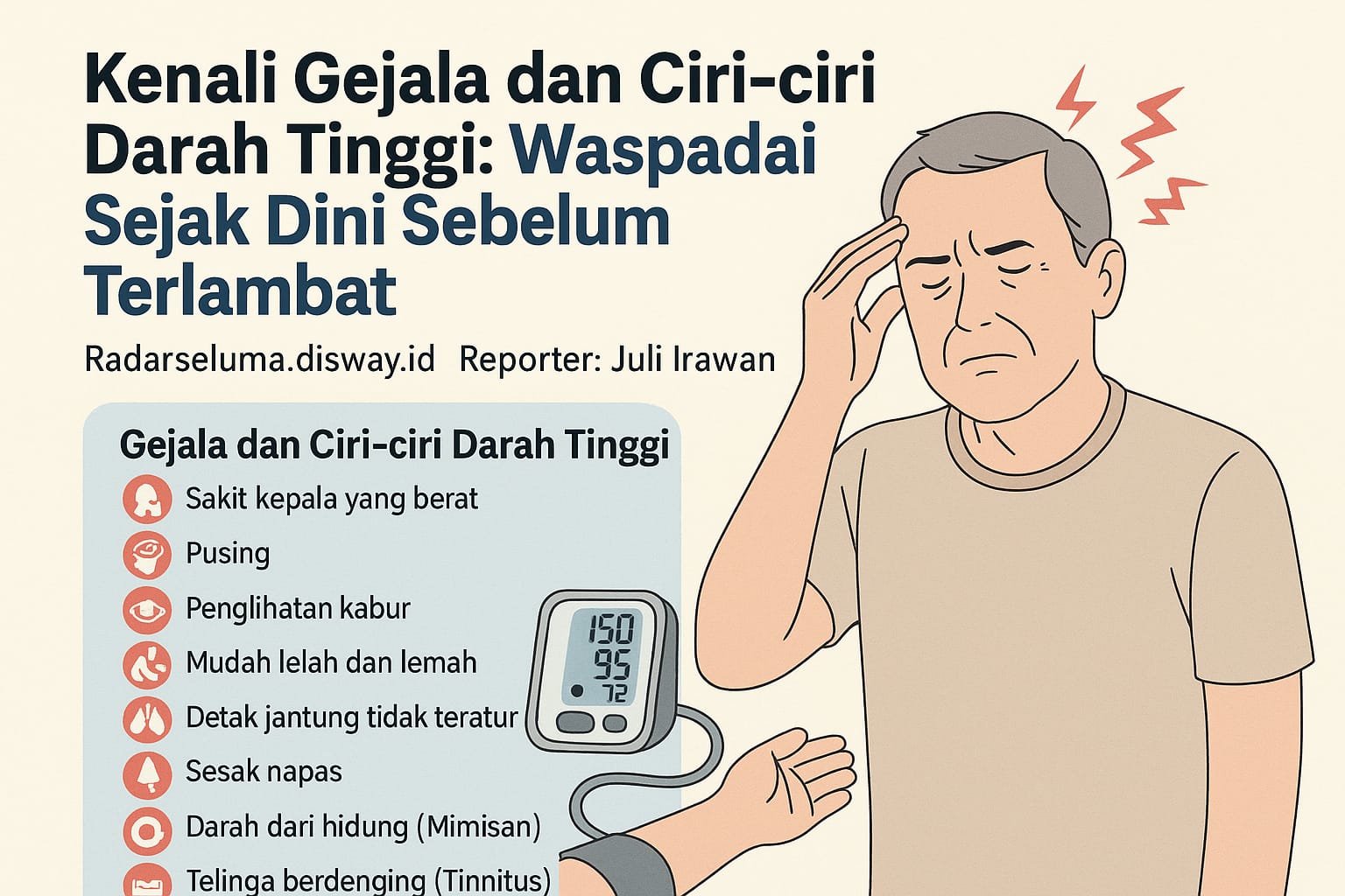 Kenali Gejala dan Ciri-ciri Darah Tinggi: Waspadai Sejak Dini Sebelum Terlambat