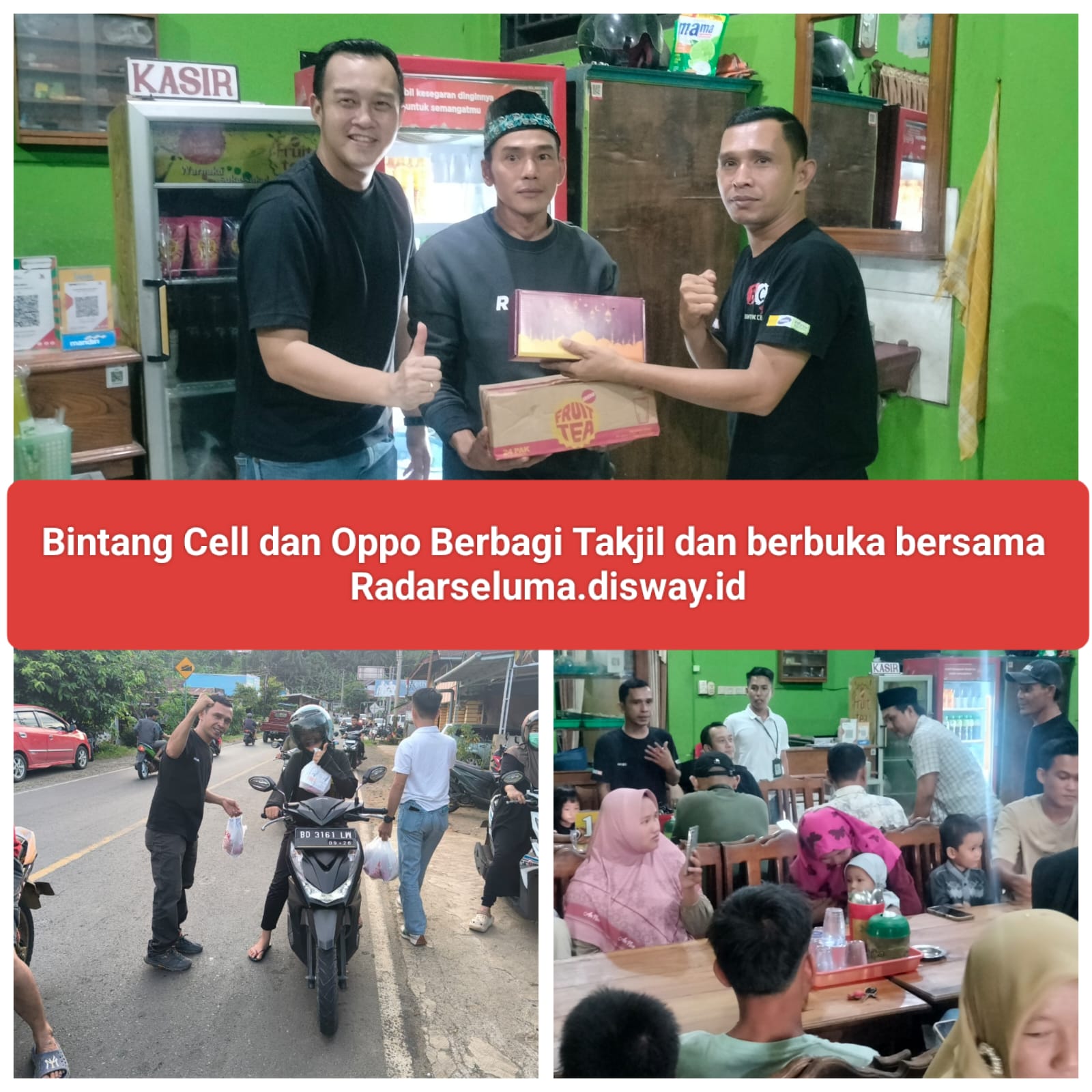 Keluarga Besar Bintang Cell & Oppo Berbagi Takjil dan Buka Bersama, Wujud Syukur di Bulan Ramadhan