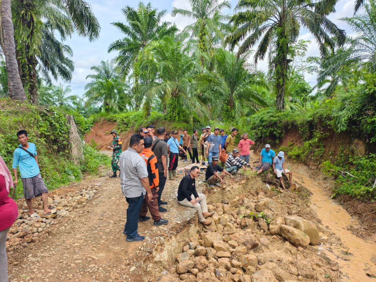   Cek Jalan Amblas di Desa Talang Rami Seluma Utara, Bupati Seluma Ikut Gotorng Royong