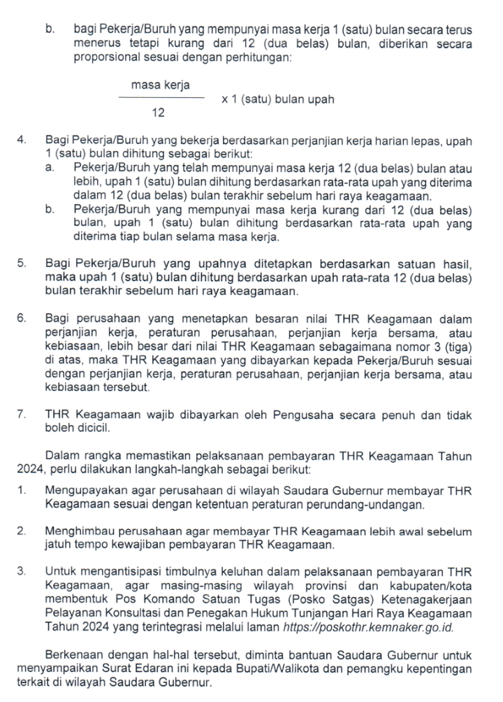 Menteri Ketenagakerjaan Keluarkan Surat Edaran Tentang THR Bagi Pekerja di Perusahaan, Simak Disini!