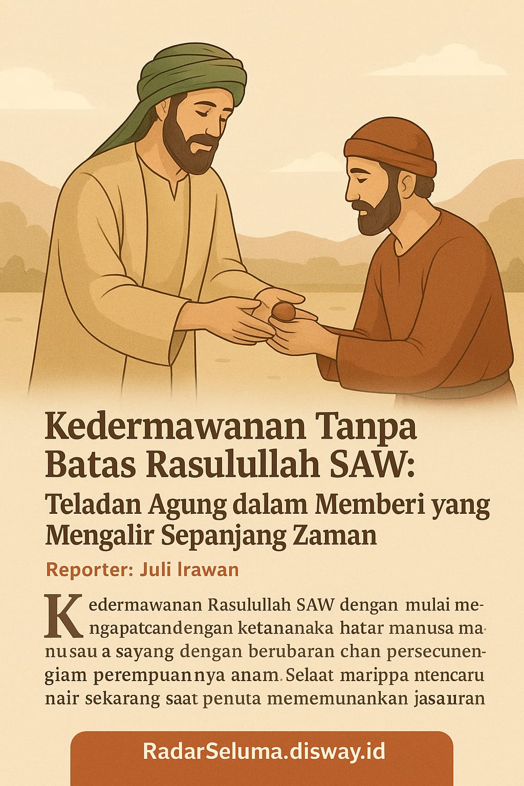 Kedermawanan Tanpa Batas Rasulullah SAW: Teladan Agung dalam Memberi yang Mengalir Sepanjang Zaman