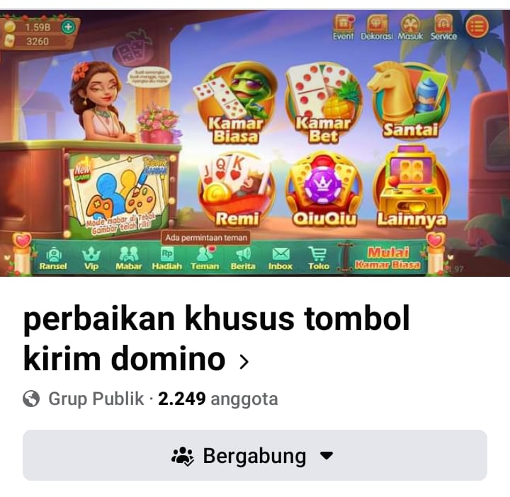 Di Facebook Ada Grup Kembalikan Tombol Higgs Domino Island! sudah Terbukti Tombol Kirim Kembali?