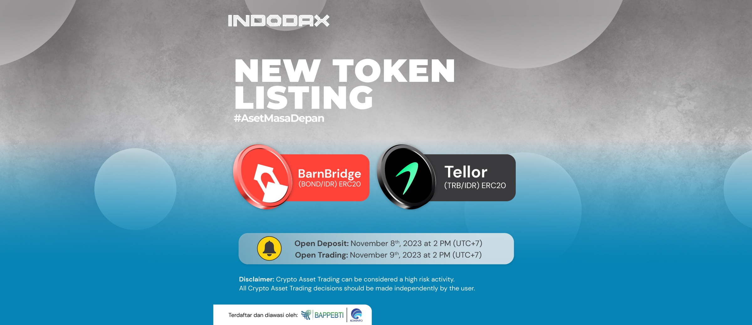  Baru, BOND & TRB Listing di INDODAX