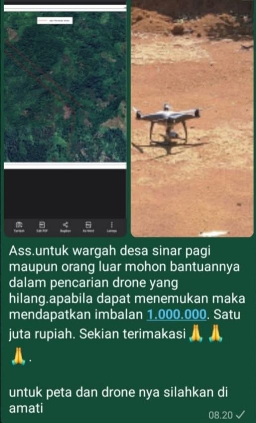 Diduga Diserang Elang, Drone Pemetaan BPKH Hilang di Hutan Seluma Utara