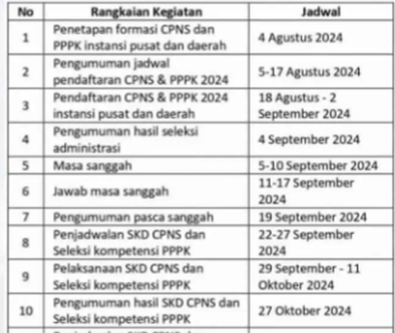 Jadwal Tes PPPK Dan CPNS Sudah Beredar, Ini Jadwalnya