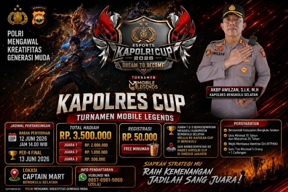  Siang Ini, Kapolres Cup Mobile Legends 2026 Digelar