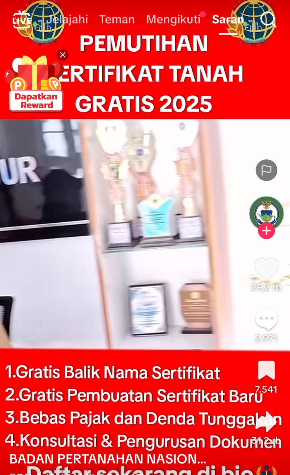  Gencar di Tiktok, Program Pemutihan Sertifikat dan Balik Nama Gratis! Ini Kata  BPN Seluma!