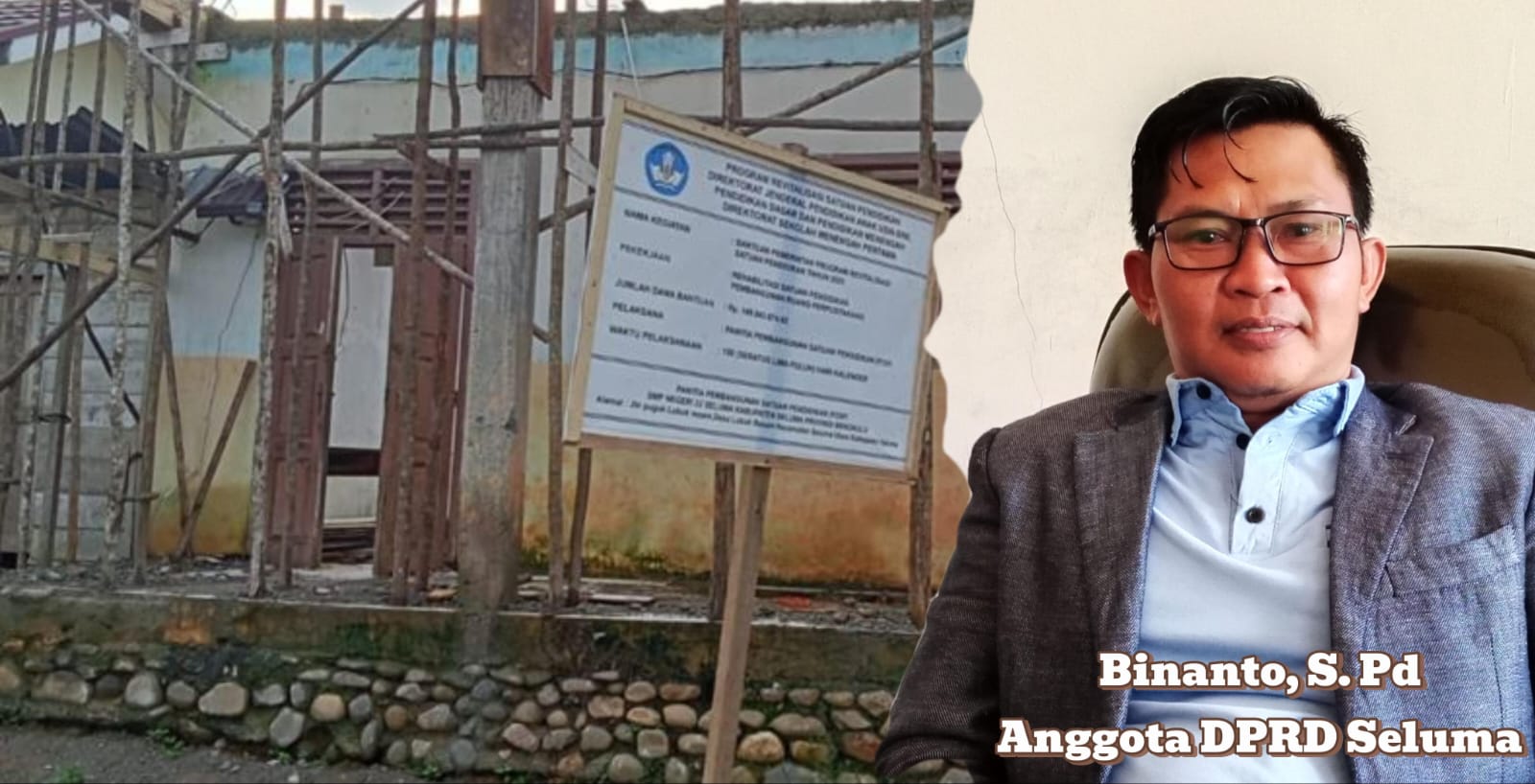 Pembangunan SMPN 22 Seluma Mandek, Akses Jalan Rusak dan Tukang Belum Dibayar. Binanto:Kadisdikbud Harus Turun