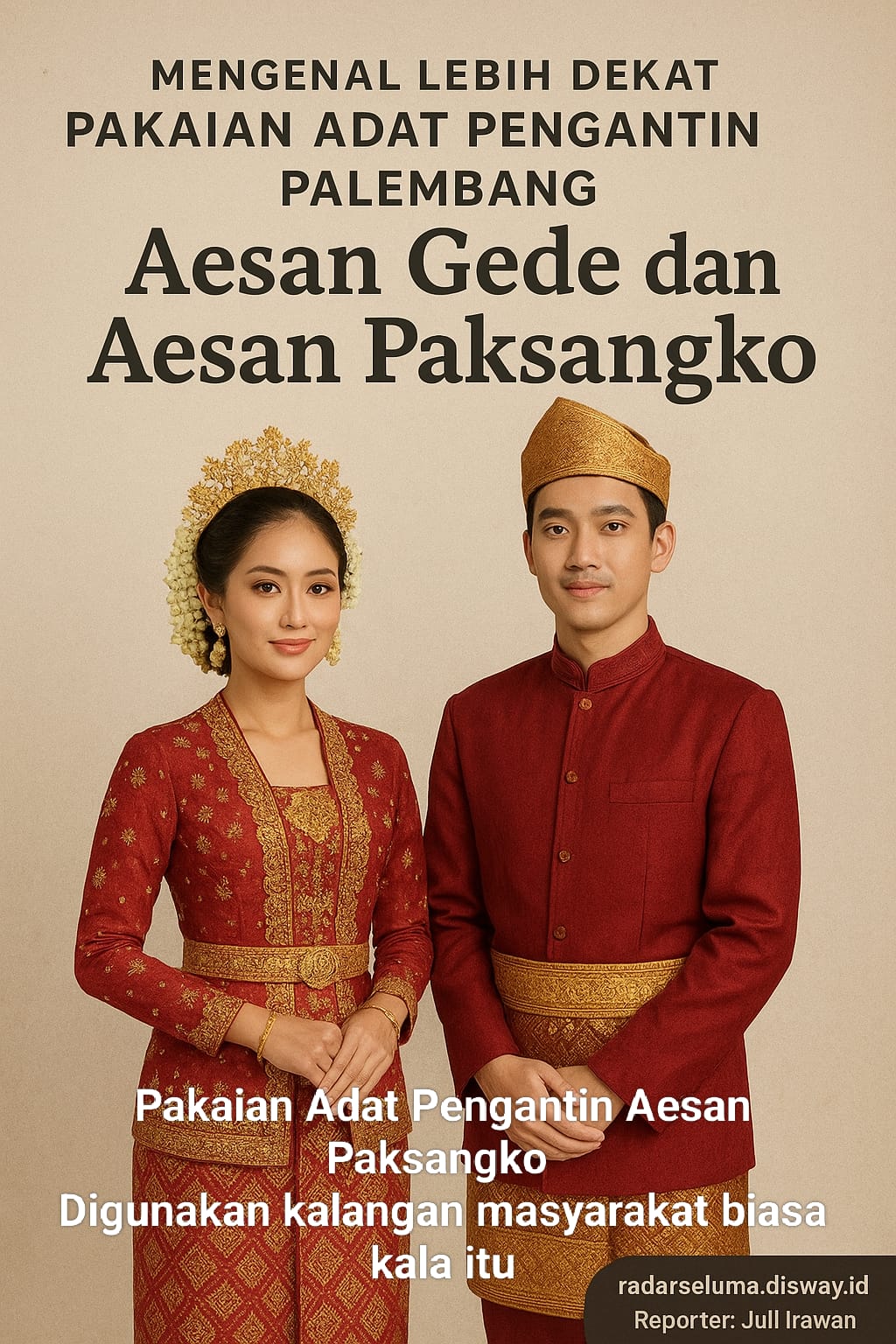 Mengenal Lebih Dekat Pakaian Adat Pengantin Palembang: Keanggunan Aesan Gede dan Keelokan Aesan Paksangko