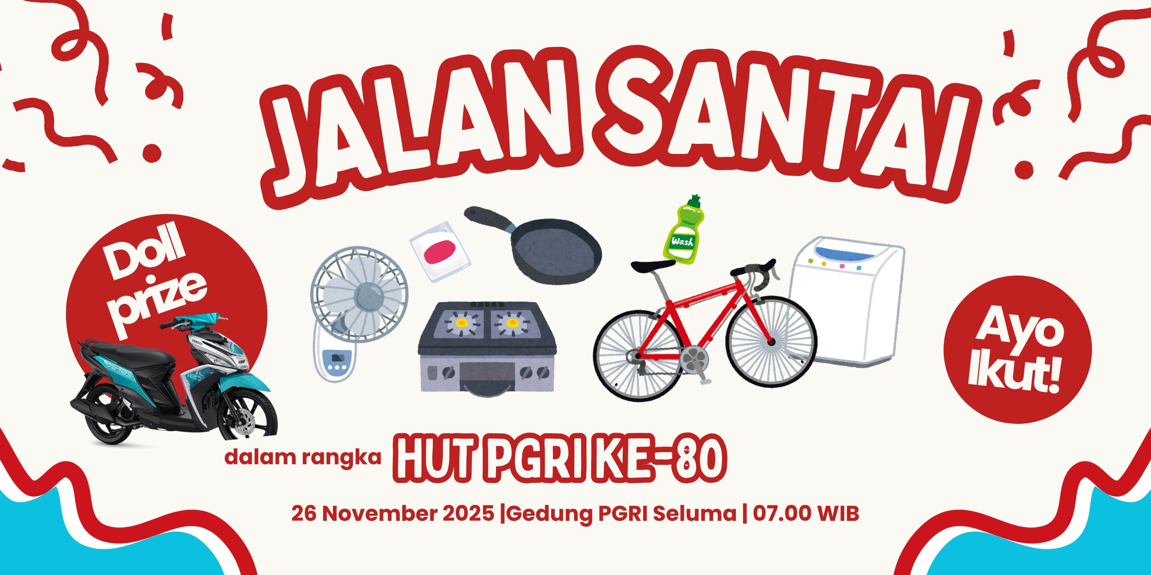 Dalam Rangka HUT PGRI ke 80 dan HUT Guru Nasional, PGRI Gelar Jalan Santai, Harap Doorprize Bupati